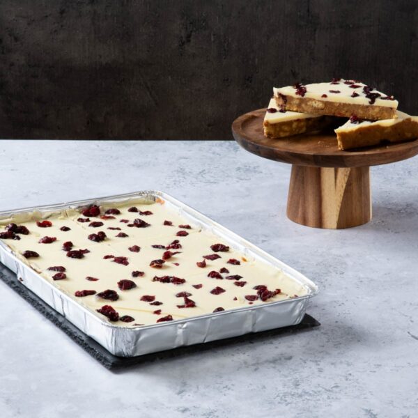 White Chocolate & Cranberry Traybake - single tray